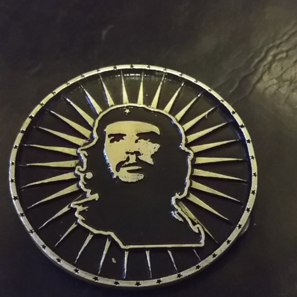 mobtown Che Guevra belt buckle blk slvr.